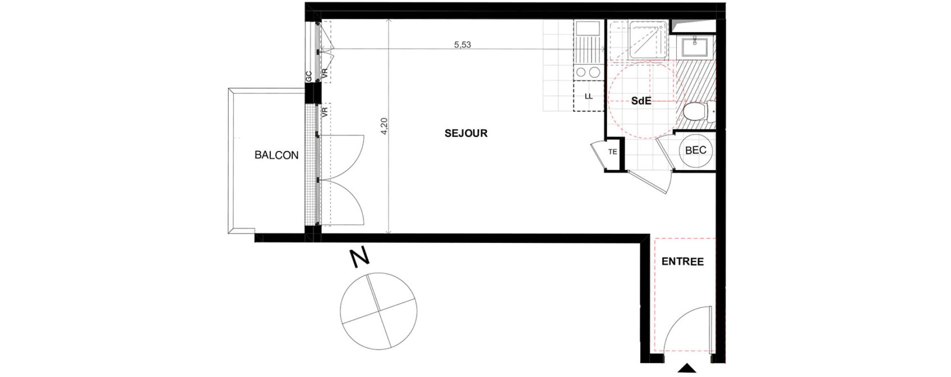 Appartement T1 de 34,60 m2 &agrave; Chalifert Centre