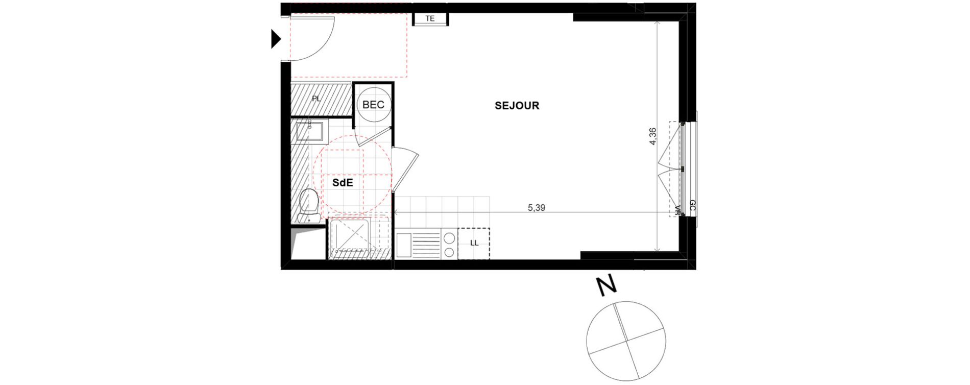 Appartement T1 de 33,00 m2 &agrave; Chalifert Centre