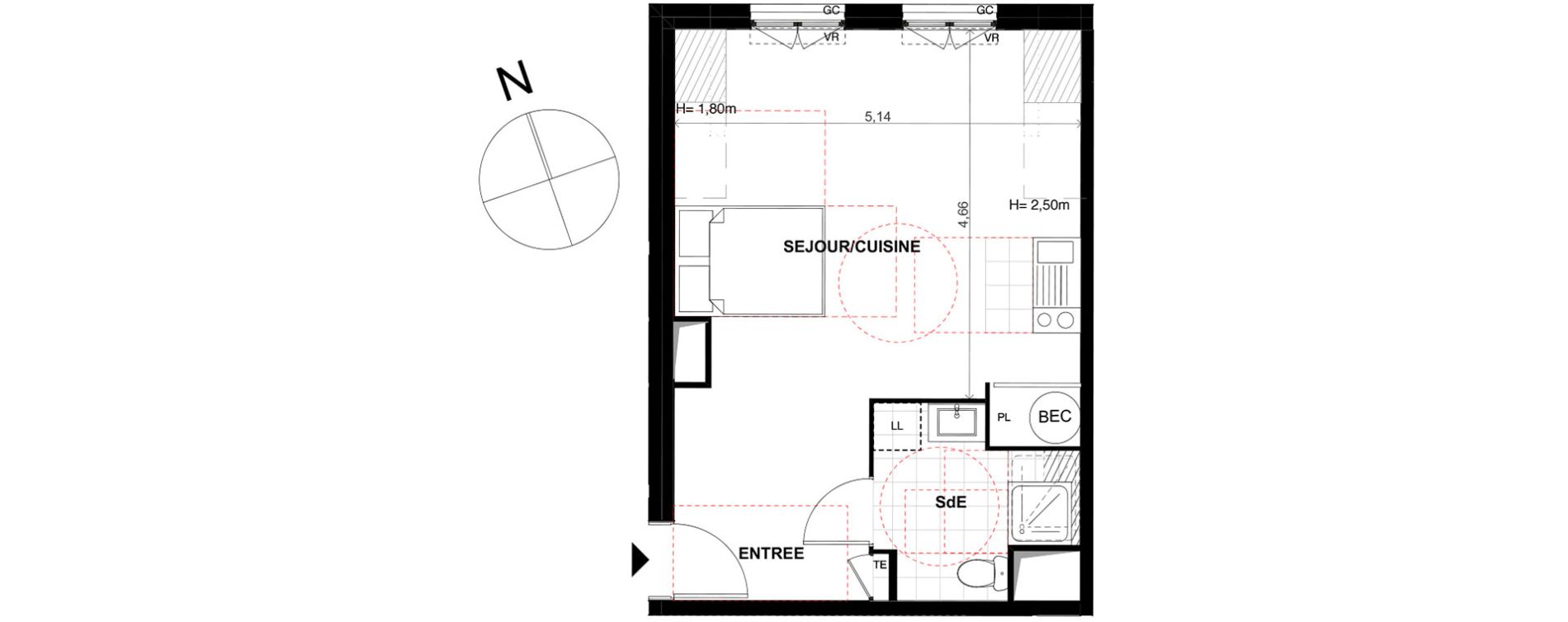 Appartement T1 de 33,50 m2 &agrave; Chalifert Centre