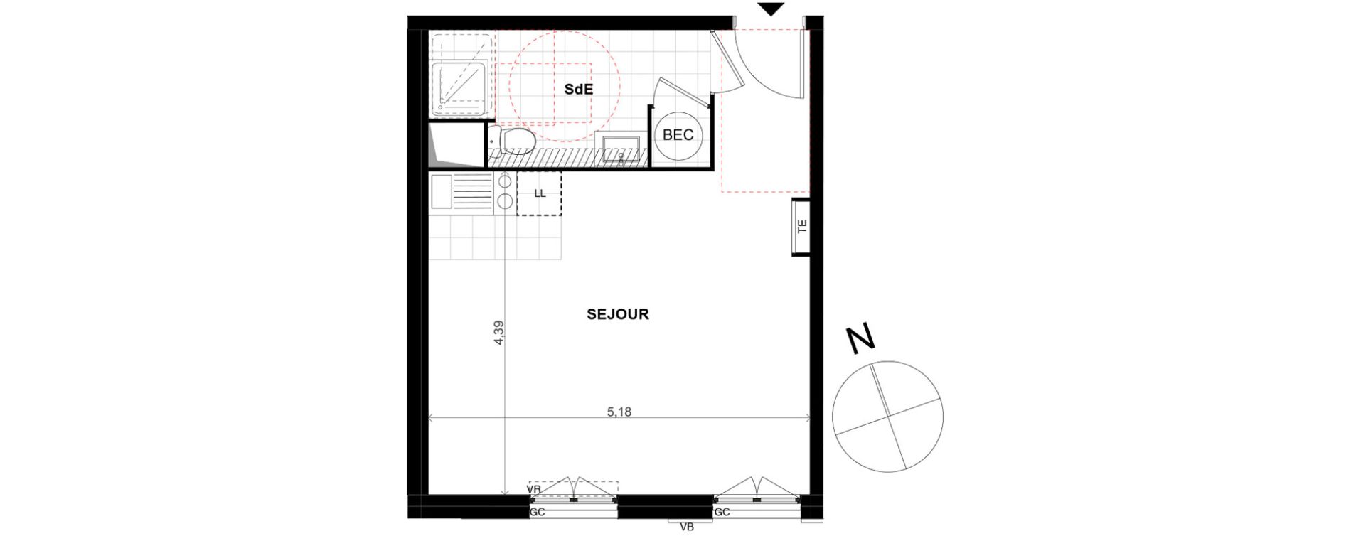 Appartement T1 de 31,50 m2 &agrave; Chalifert Centre