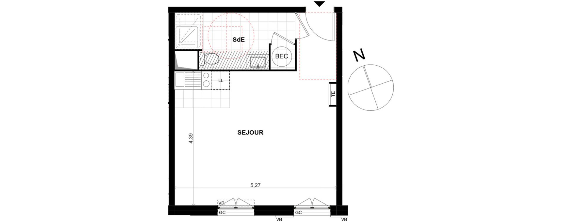 Appartement T1 de 32,10 m2 &agrave; Chalifert Centre