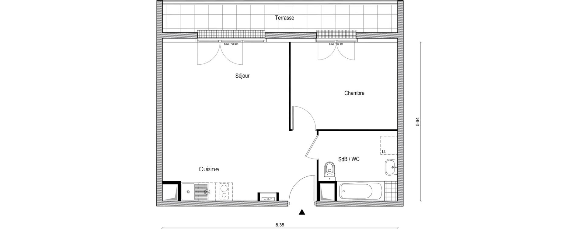 Appartement T2 de 45,47 m2 &agrave; Champagne-Sur-Seine Centre