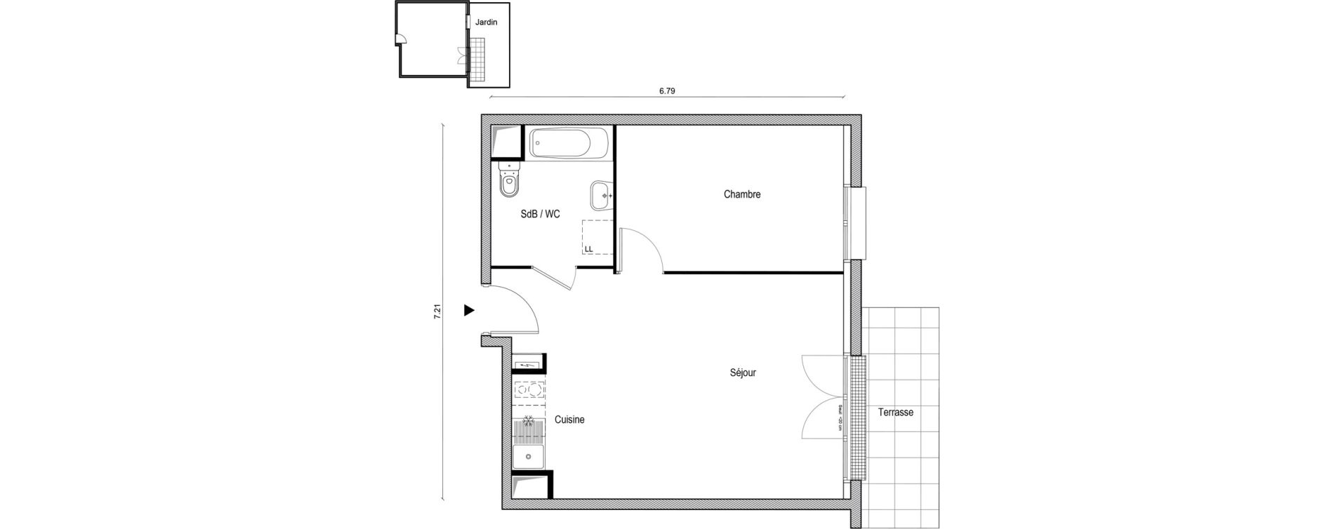 Appartement T2 de 45,99 m2 &agrave; Champagne-Sur-Seine Centre