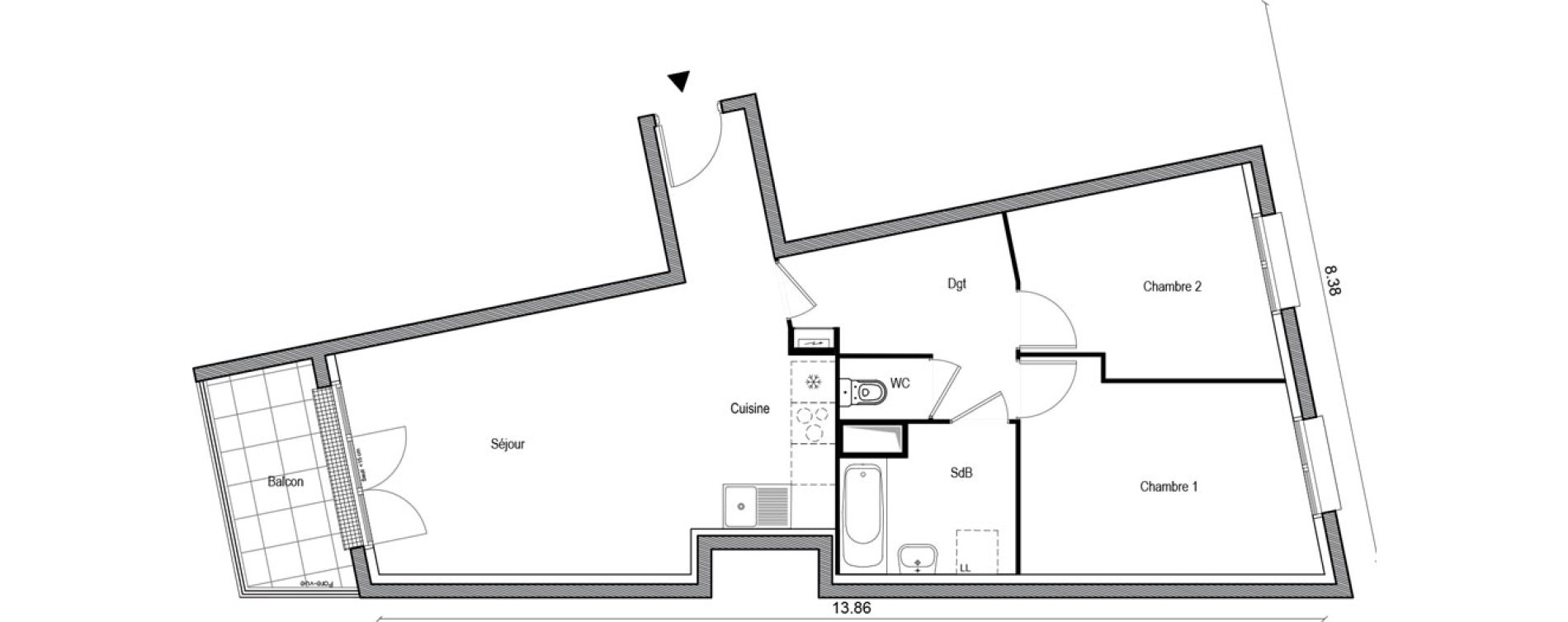 Appartement T3 de 64,08 m2 &agrave; Champagne-Sur-Seine Centre