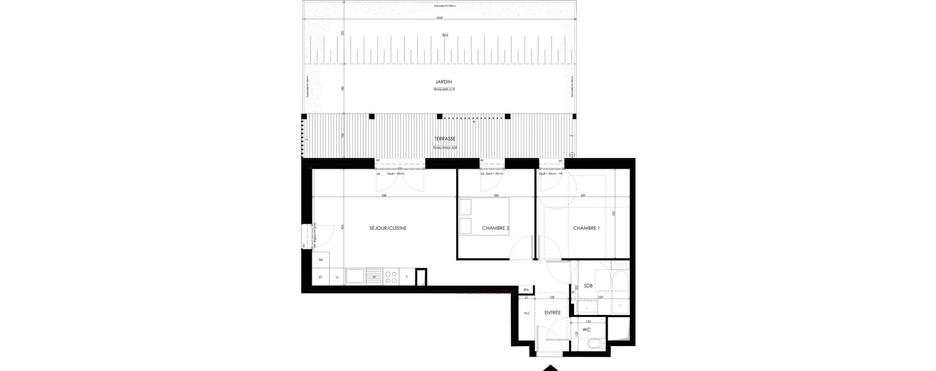 Appartement T3 de 58,69 m2 &agrave; Champs-Sur-Marne Les hauts de nesles