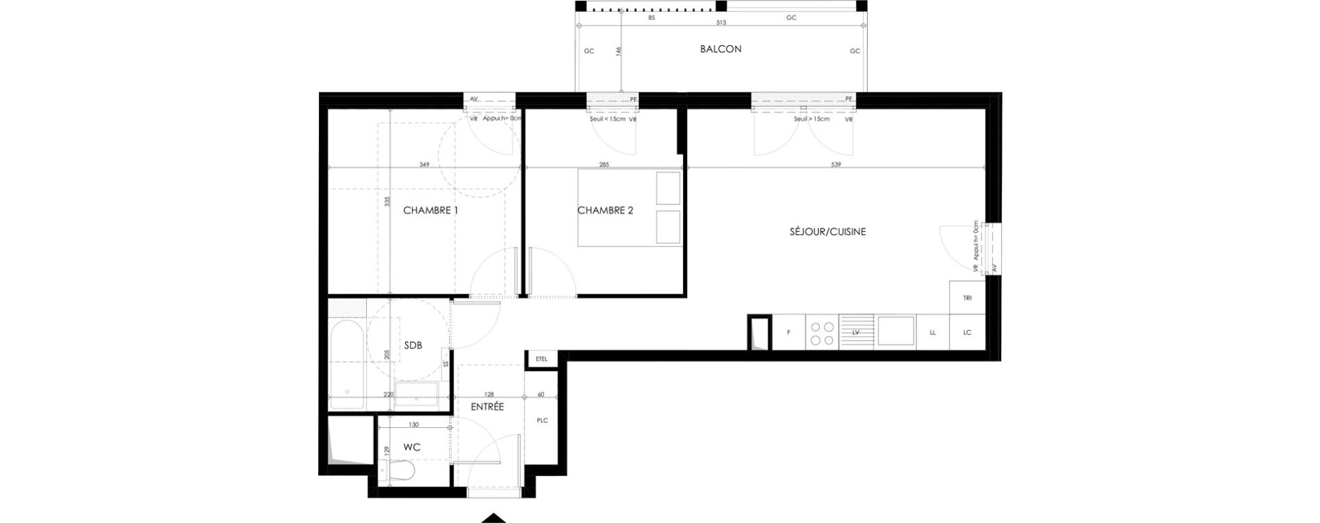 Appartement T3 de 58,67 m2 &agrave; Champs-Sur-Marne Les hauts de nesles