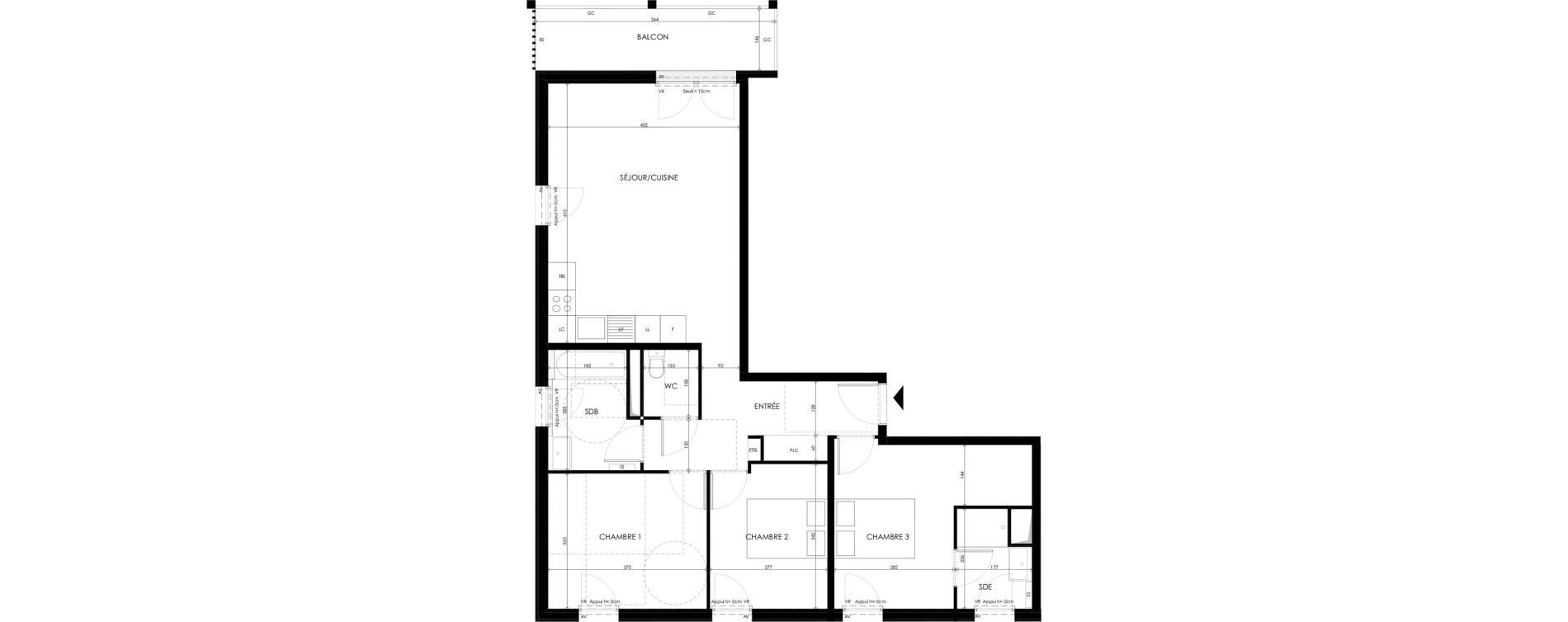 Appartement T4 de 83,68 m2 &agrave; Champs-Sur-Marne Les hauts de nesles