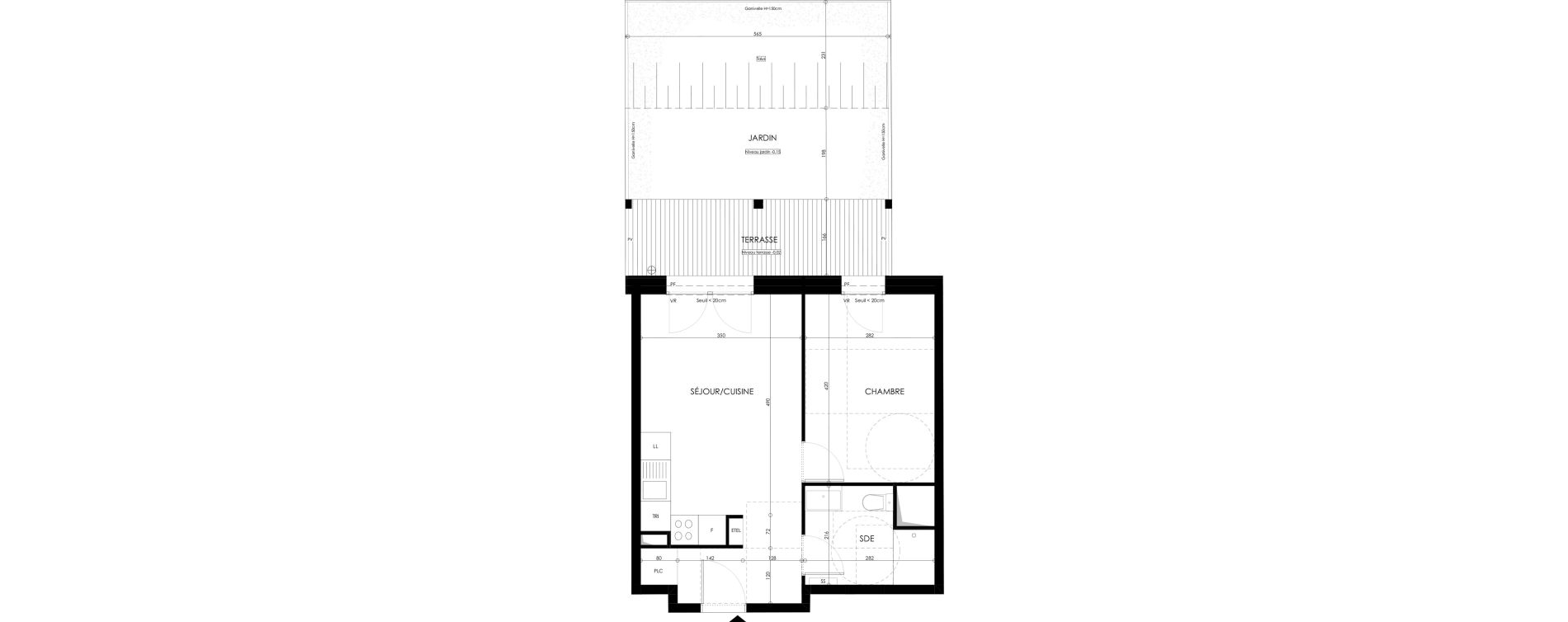 Appartement T2 de 39,47 m2 &agrave; Champs-Sur-Marne Les hauts de nesles