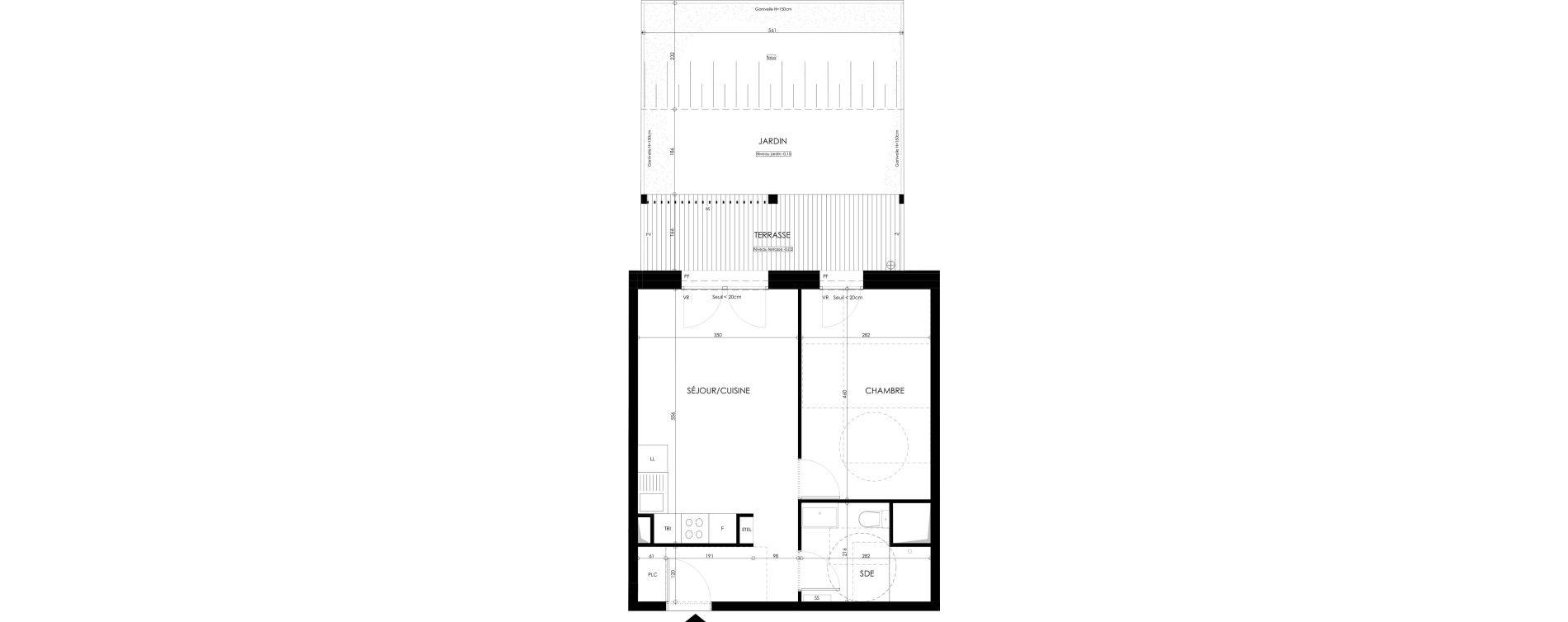 Appartement T2 de 41,44 m2 &agrave; Champs-Sur-Marne Les hauts de nesles