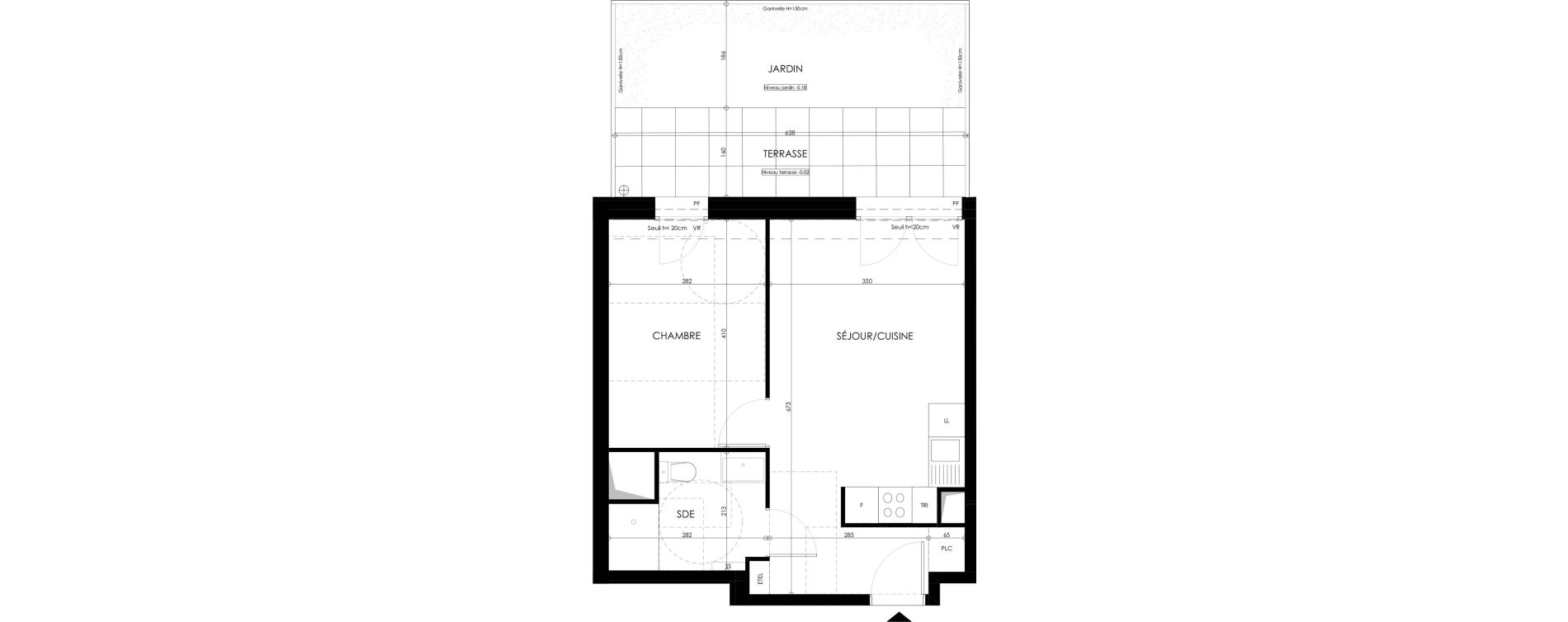 Appartement T2 de 39,36 m2 &agrave; Champs-Sur-Marne Les hauts de nesles