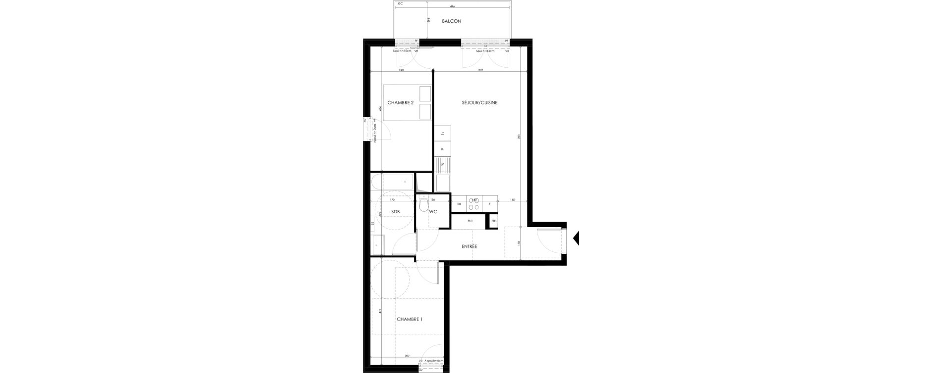 Appartement T3 de 61,88 m2 &agrave; Champs-Sur-Marne Les hauts de nesles