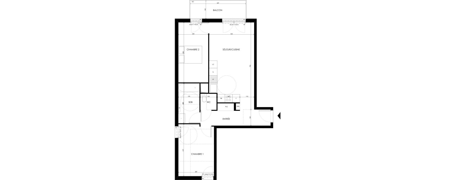 Appartement T3 de 61,90 m2 &agrave; Champs-Sur-Marne Les hauts de nesles