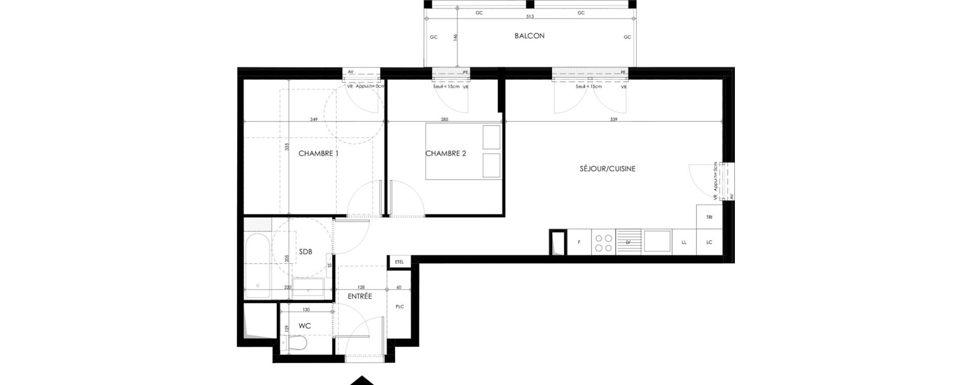 Appartement T3 de 58,67 m2 &agrave; Champs-Sur-Marne Les hauts de nesles