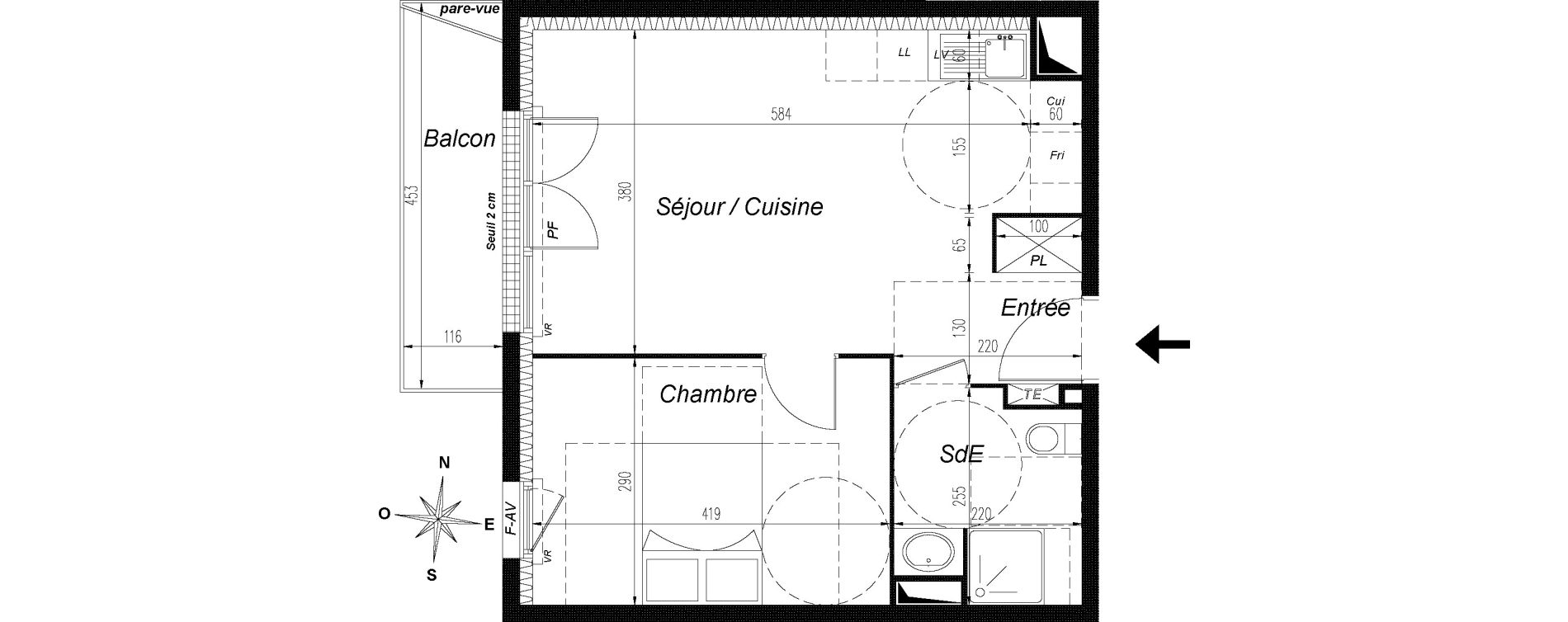 Appartement T2 de 42,00 m2 &agrave; Champs-Sur-Marne Centre