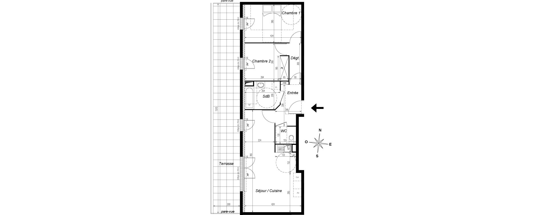 Appartement T3 de 62,96 m2 &agrave; Champs-Sur-Marne Centre