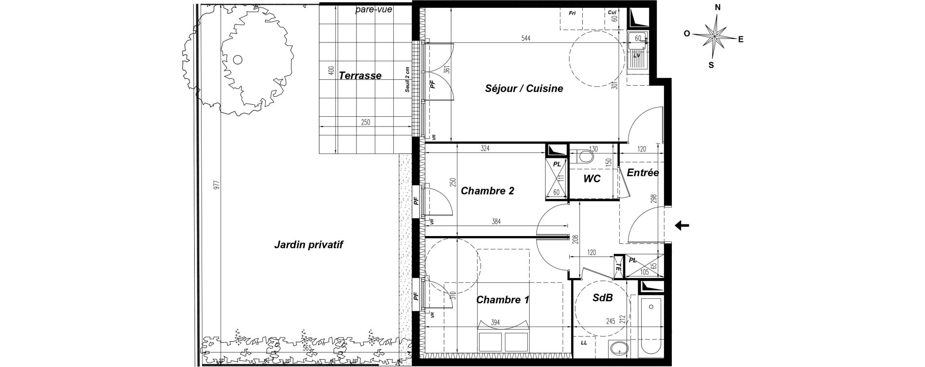 Appartement T3 de 57,32 m2 &agrave; Champs-Sur-Marne Centre