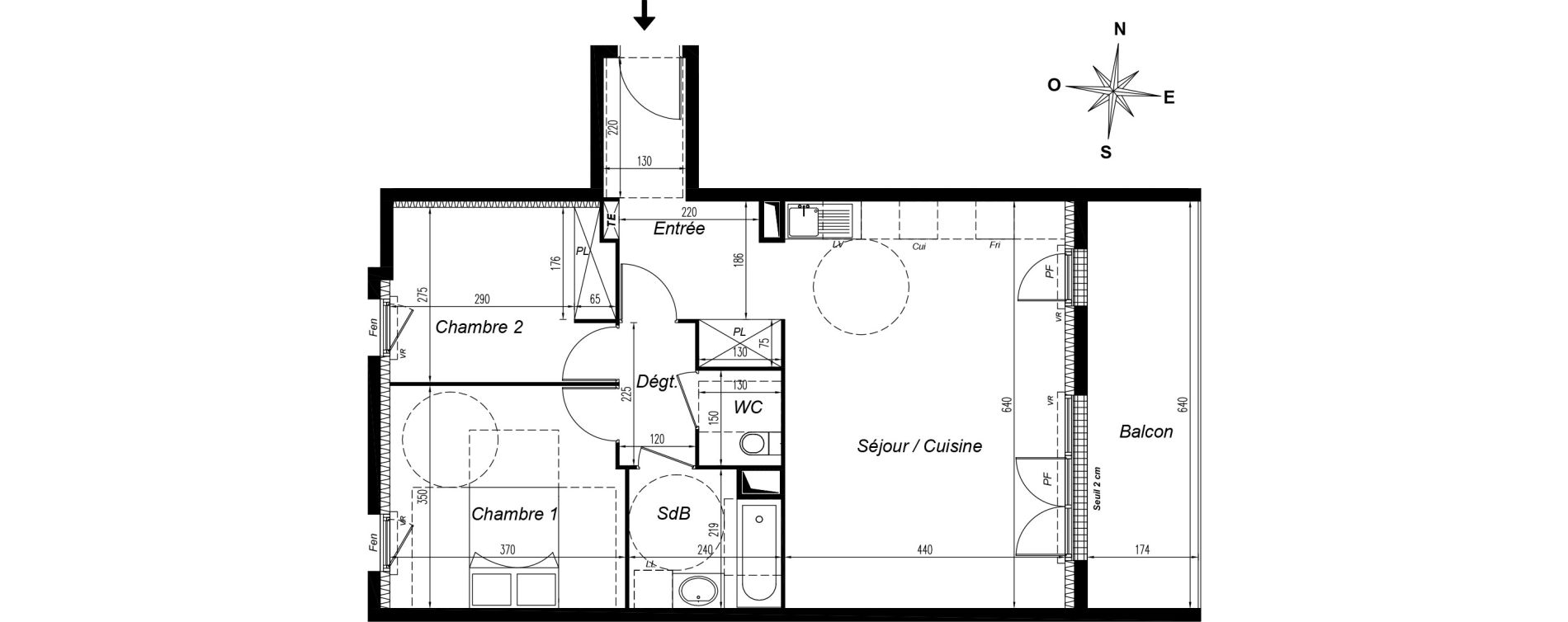 Appartement T3 de 65,57 m2 &agrave; Champs-Sur-Marne Centre