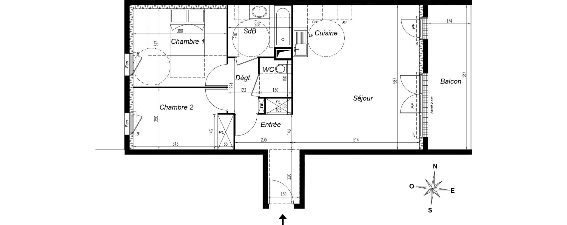 Appartement T3 de 65,39 m2 &agrave; Champs-Sur-Marne Centre