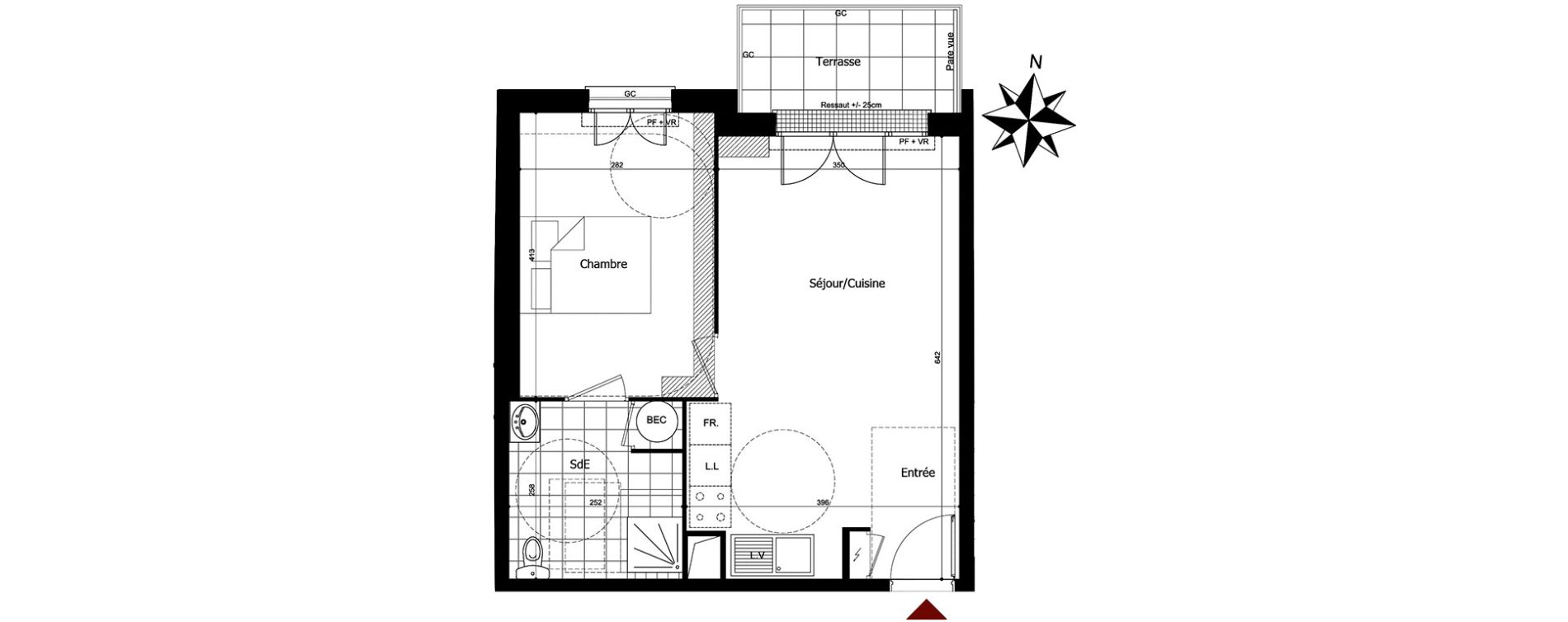 Appartement T2 de 41,07 m2 &agrave; Champs-Sur-Marne Centre