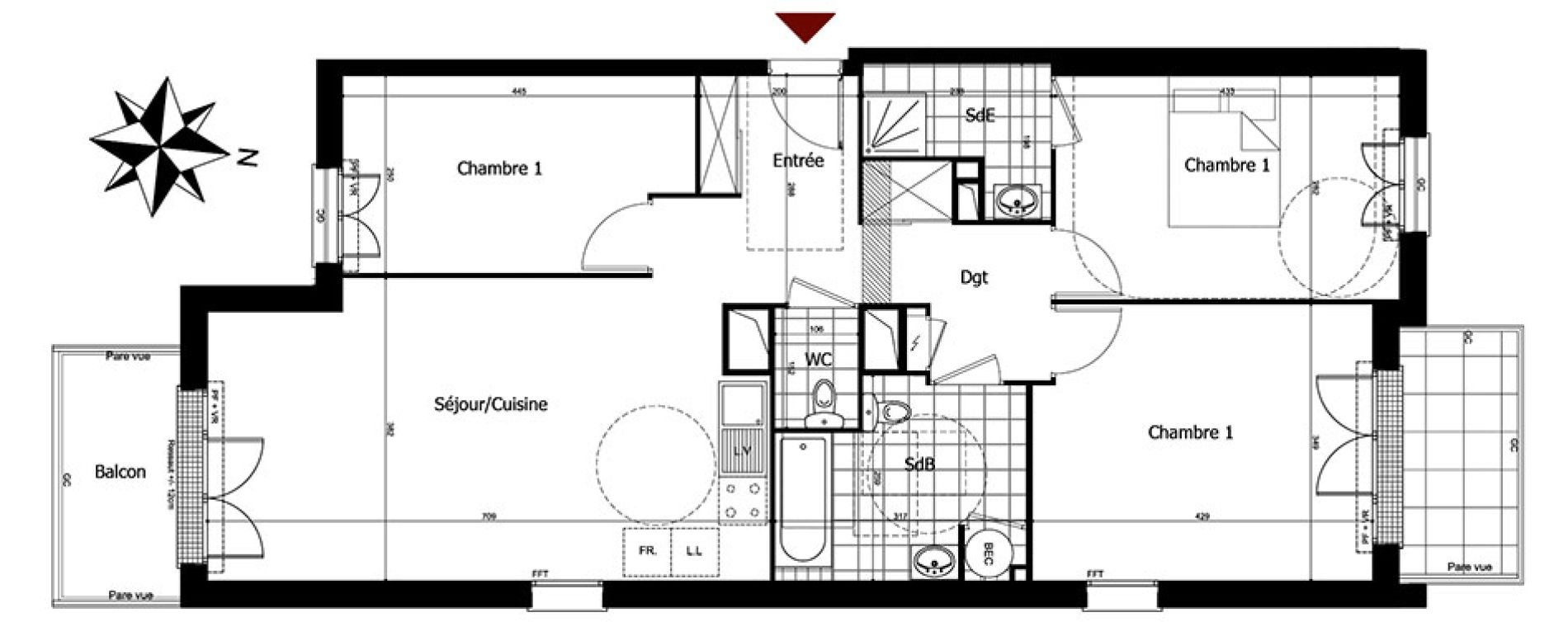 Appartement T4 de 86,34 m2 &agrave; Champs-Sur-Marne Centre