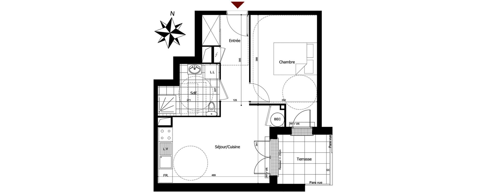 Appartement T2 de 39,45 m2 &agrave; Champs-Sur-Marne Centre