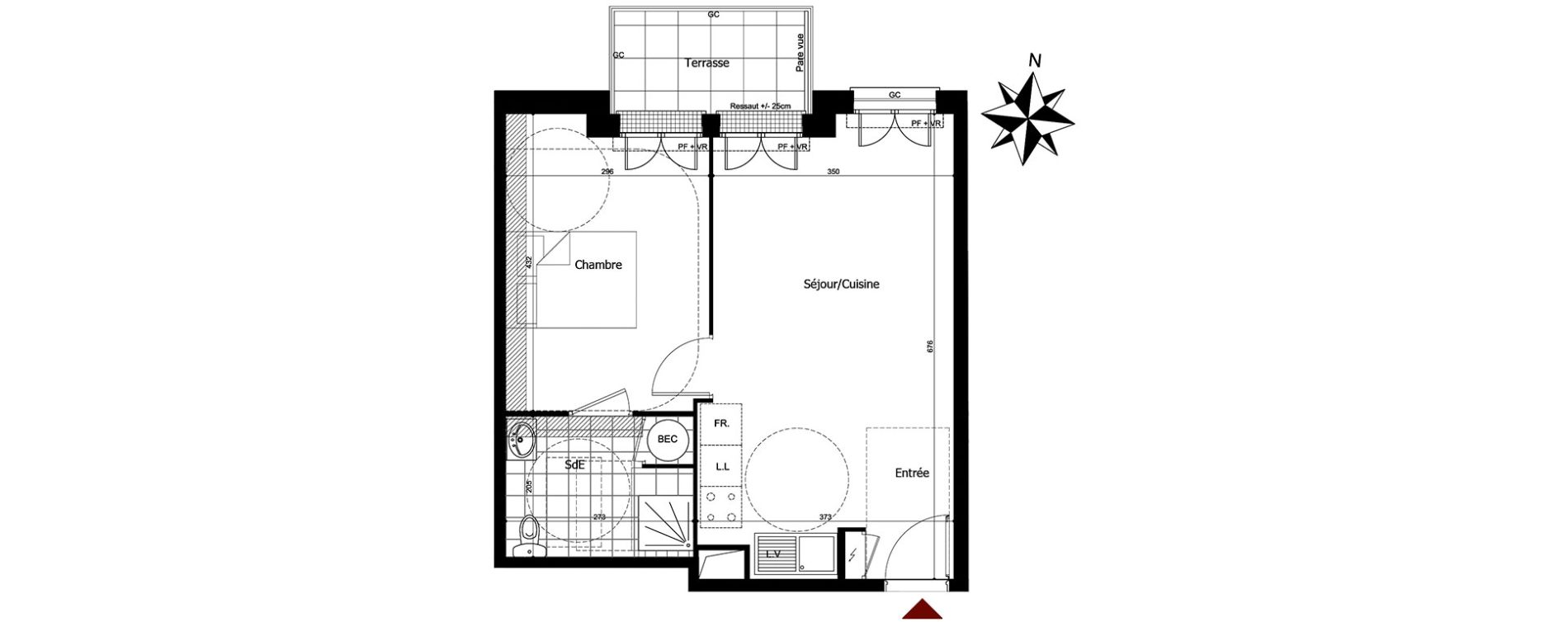 Appartement T2 de 40,67 m2 &agrave; Champs-Sur-Marne Centre