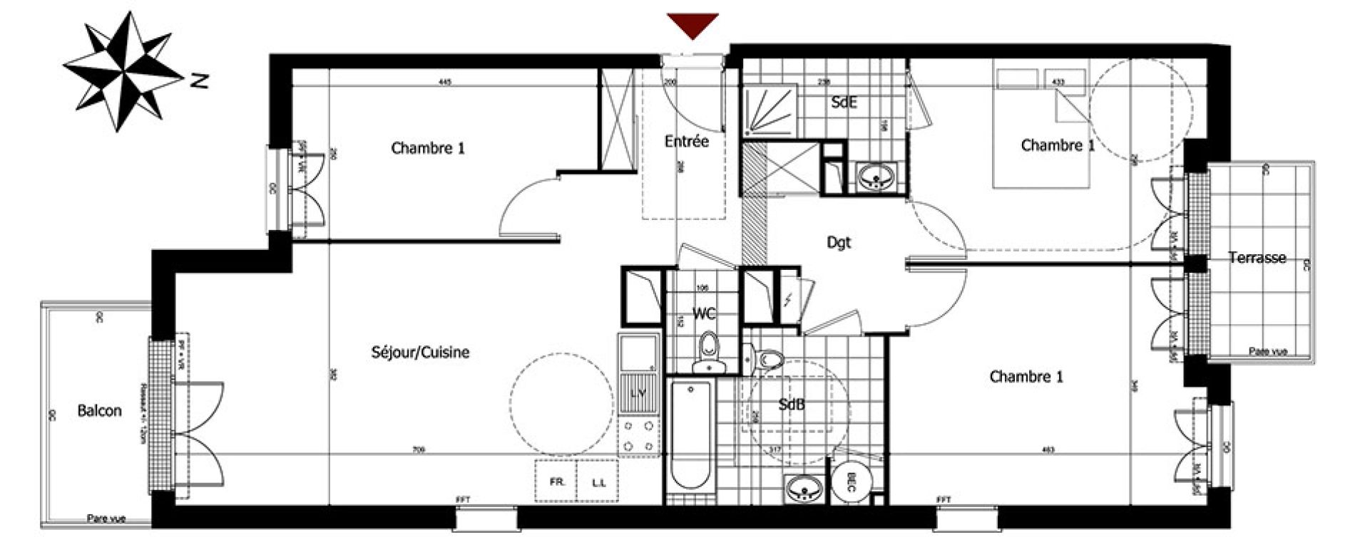 Appartement T4 de 87,01 m2 &agrave; Champs-Sur-Marne Centre