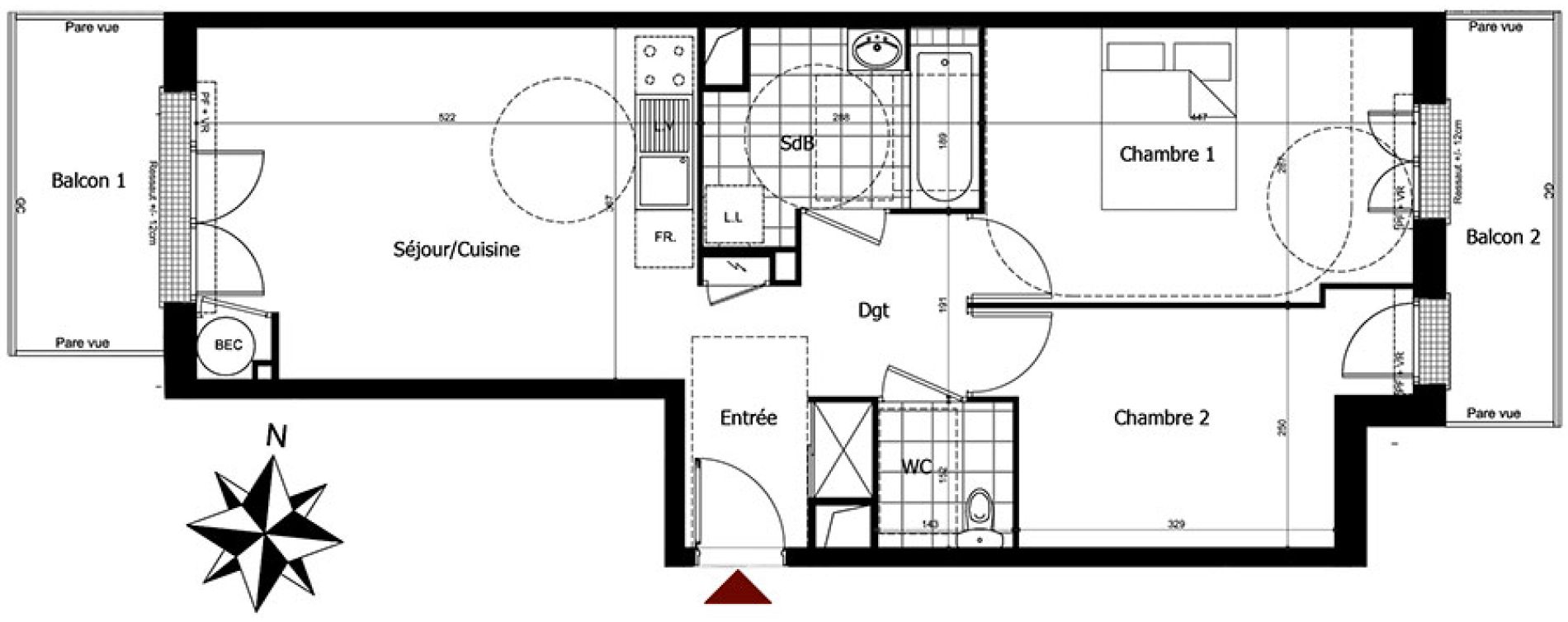 Appartement T3 de 56,30 m2 &agrave; Champs-Sur-Marne Centre