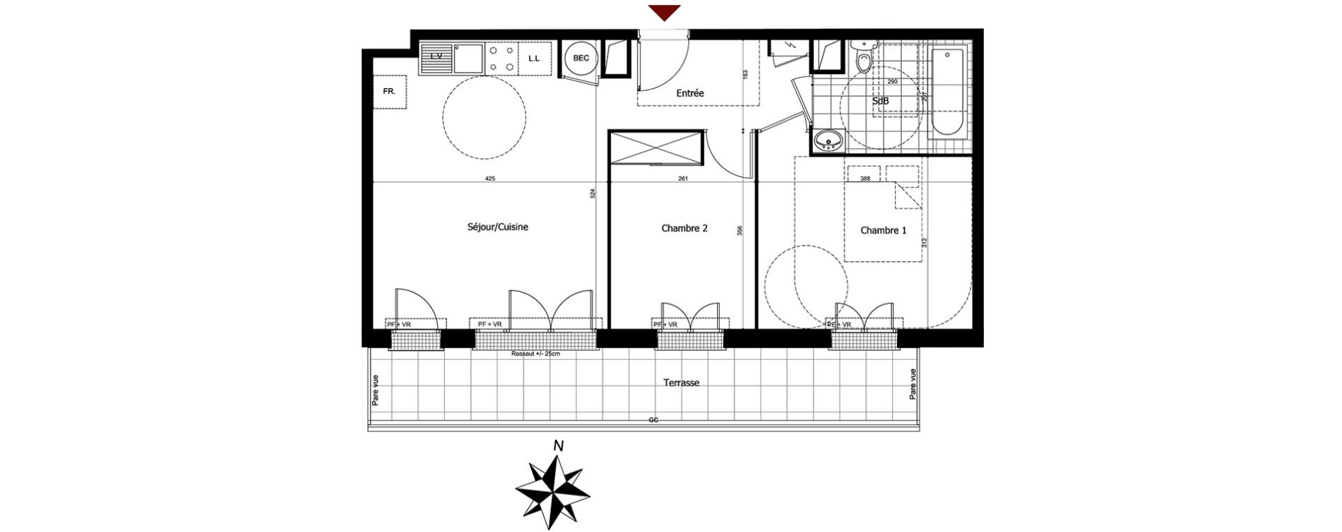 Appartement T3 de 54,73 m2 &agrave; Champs-Sur-Marne Centre