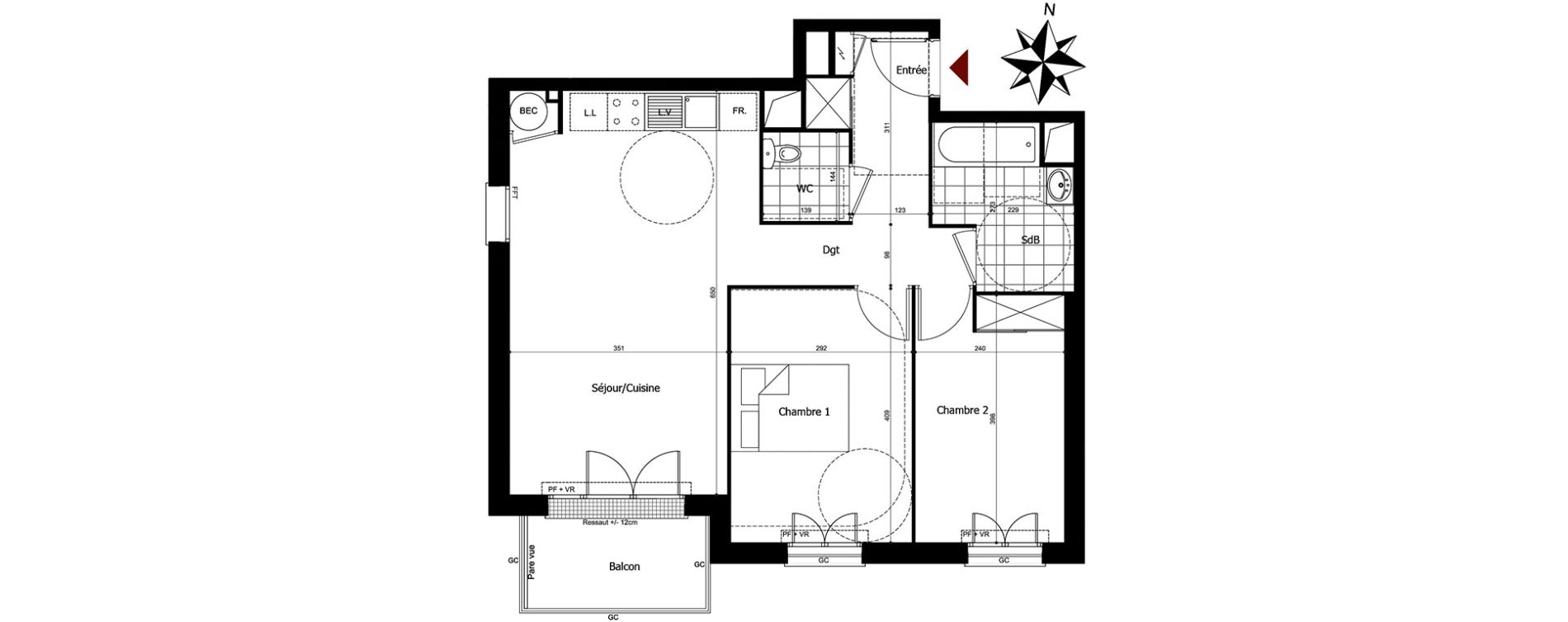 Appartement T3 de 60,71 m2 &agrave; Champs-Sur-Marne Centre