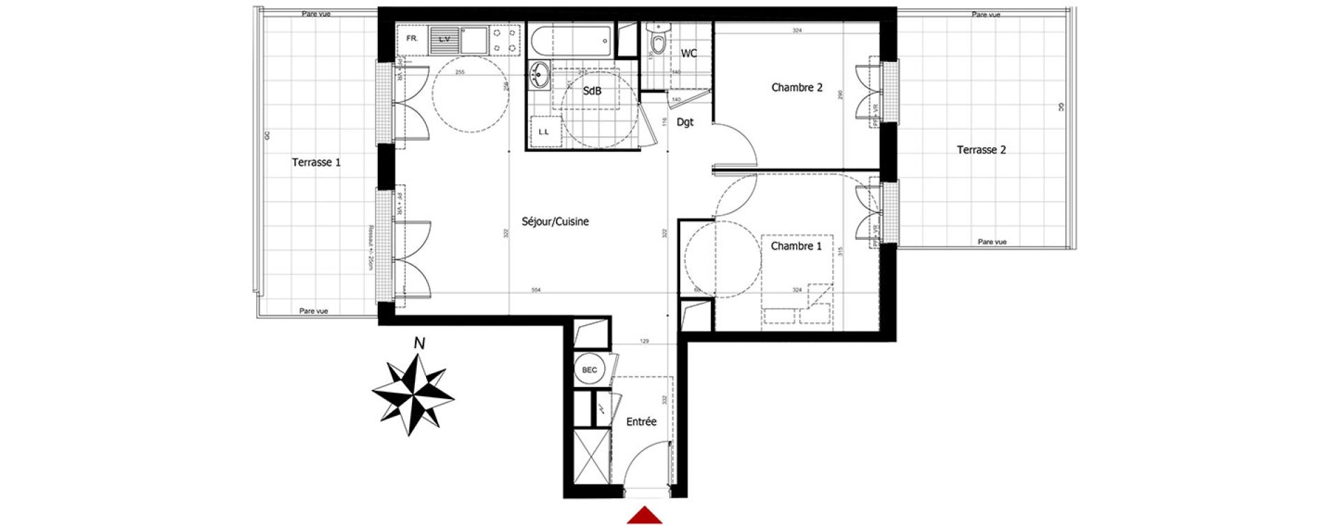 Appartement T3 de 59,85 m2 &agrave; Champs-Sur-Marne Centre