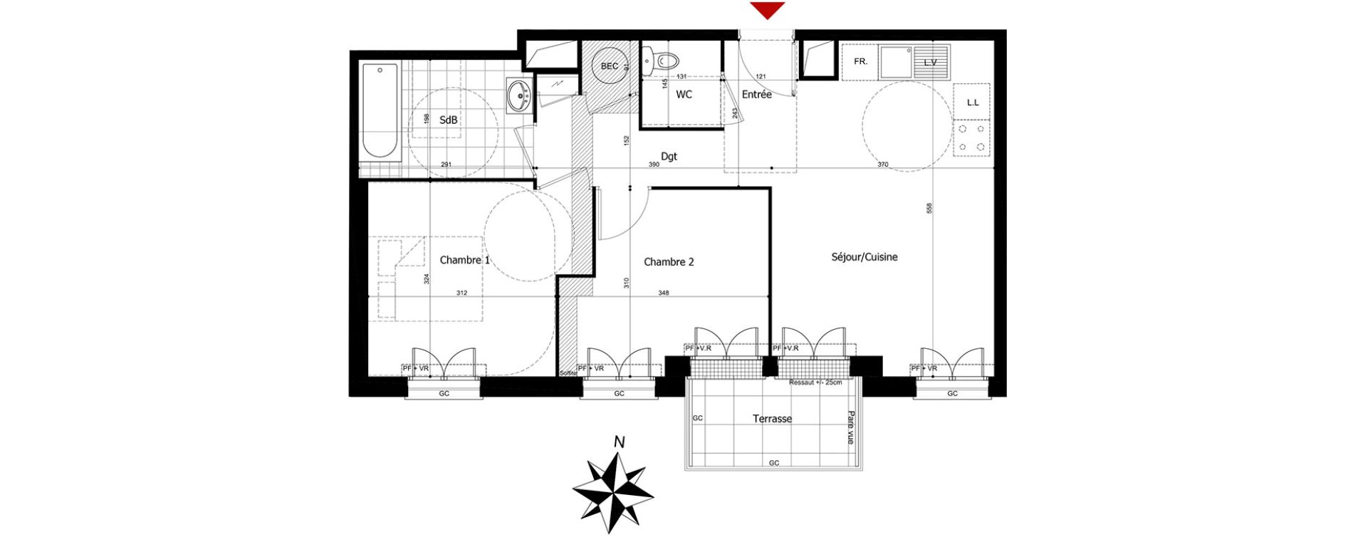 Appartement T3 de 54,14 m2 &agrave; Champs-Sur-Marne Centre