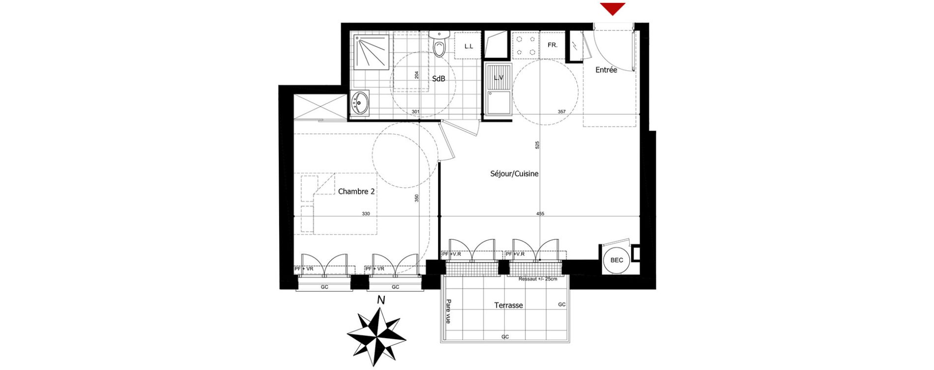 Appartement T2 de 39,61 m2 &agrave; Champs-Sur-Marne Centre
