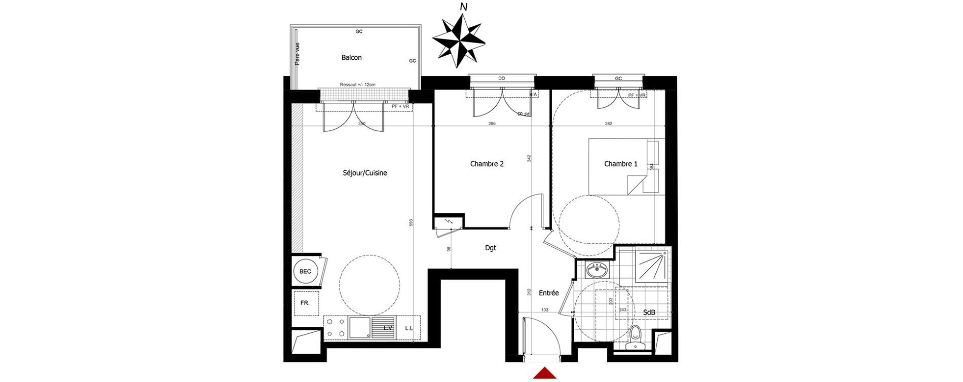 Appartement T3 de 52,33 m2 &agrave; Champs-Sur-Marne Centre