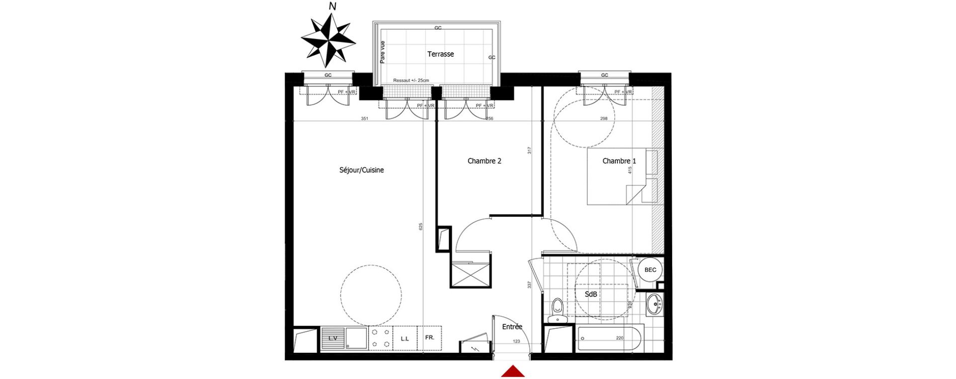 Appartement T3 de 56,50 m2 &agrave; Champs-Sur-Marne Centre