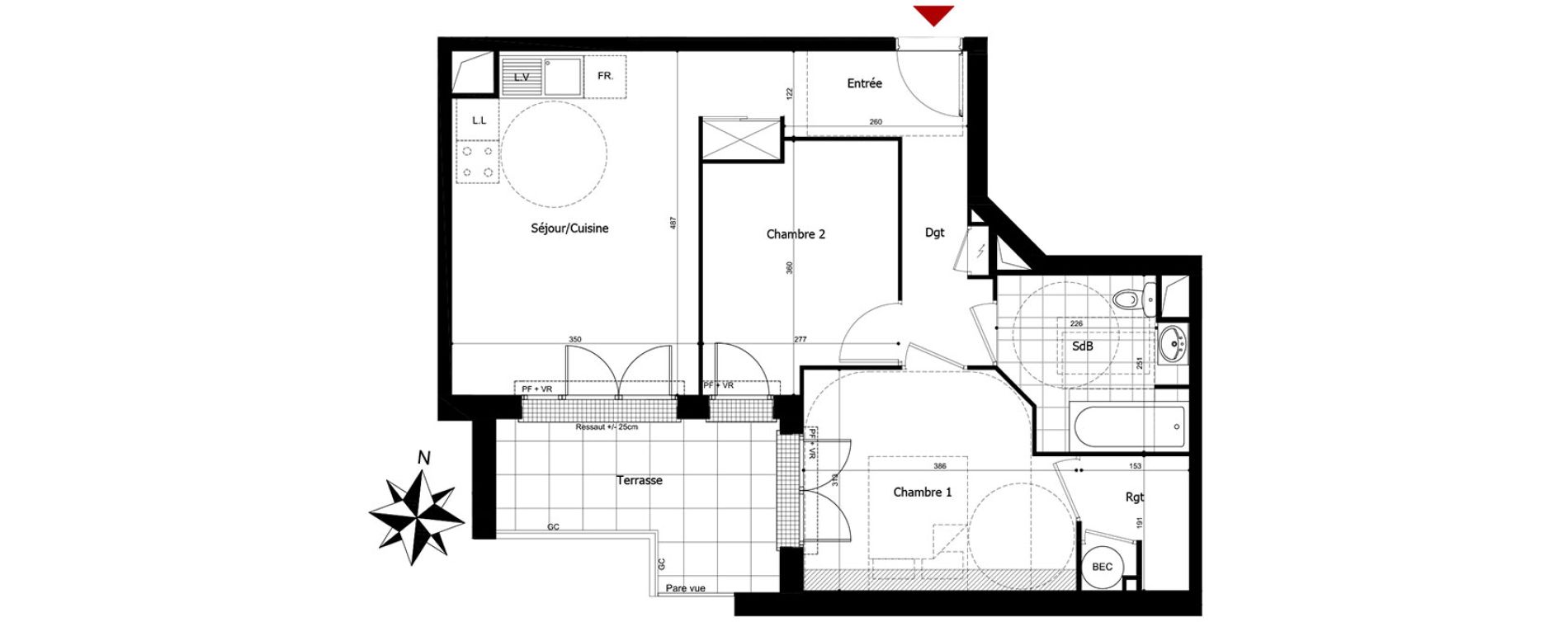 Appartement T3 de 54,03 m2 &agrave; Champs-Sur-Marne Centre