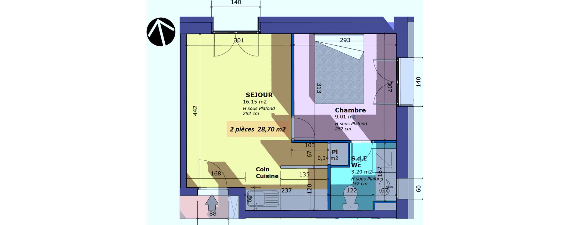Appartement T2 de 28,70 m2 &agrave; Chelles Centre