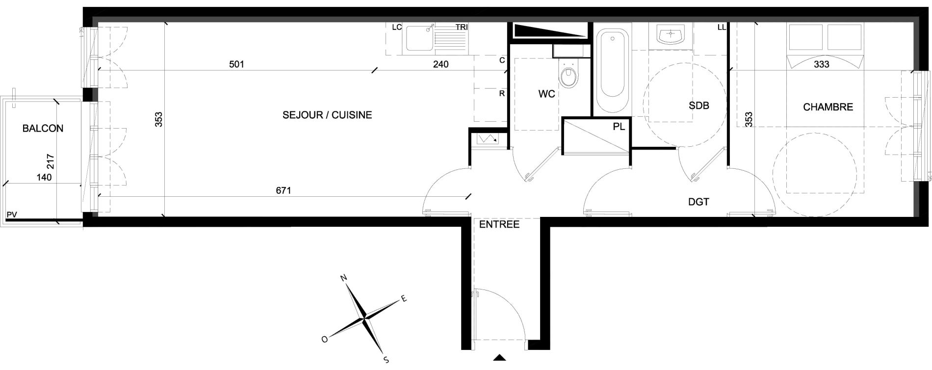 Appartement T2 de 53,10 m2 &agrave; Chelles Foch - de gaulle