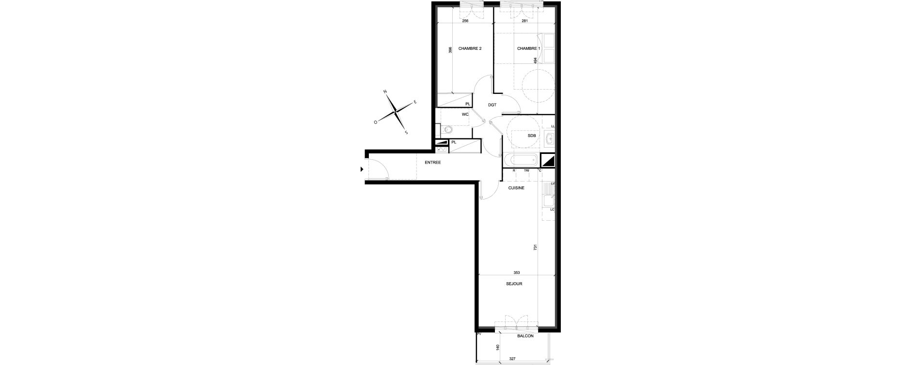 Appartement T3 de 69,22 m2 &agrave; Chelles Foch - de gaulle