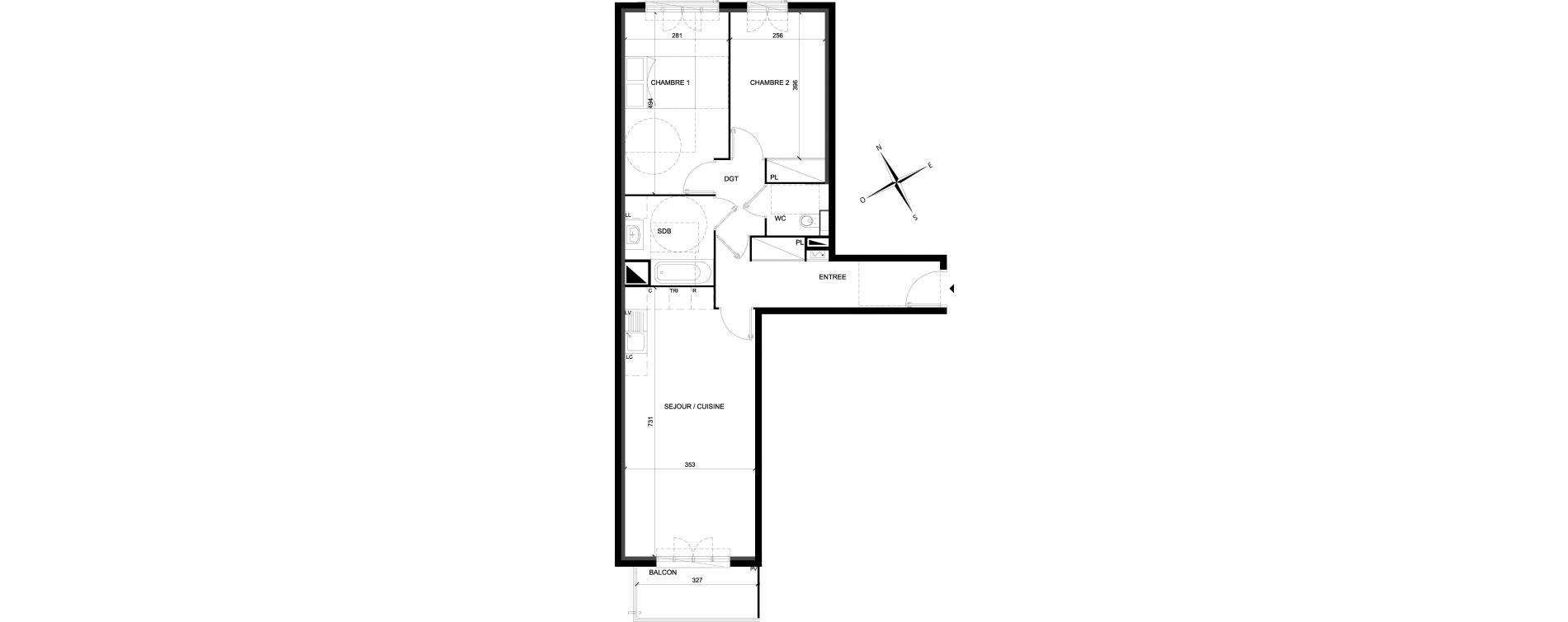 Appartement T3 de 69,15 m2 &agrave; Chelles Foch - de gaulle