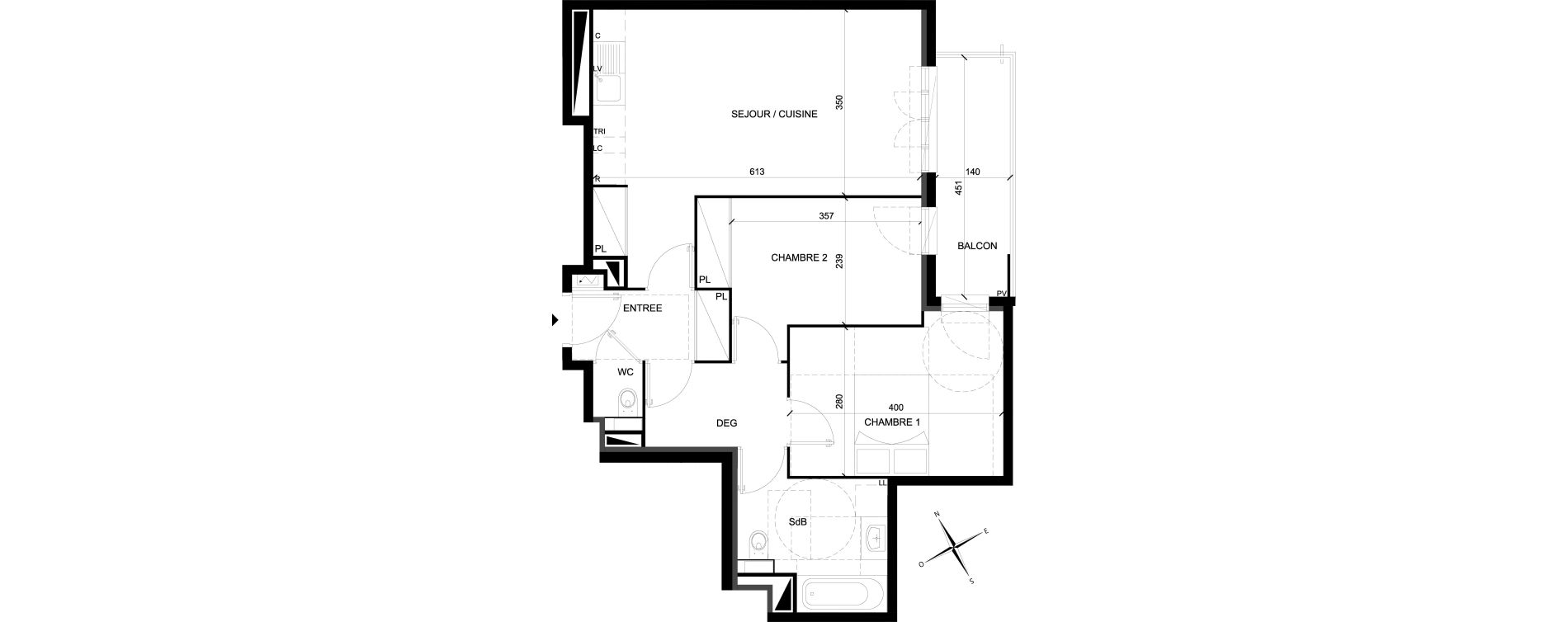 Appartement T3 de 62,43 m2 &agrave; Chelles Foch - de gaulle