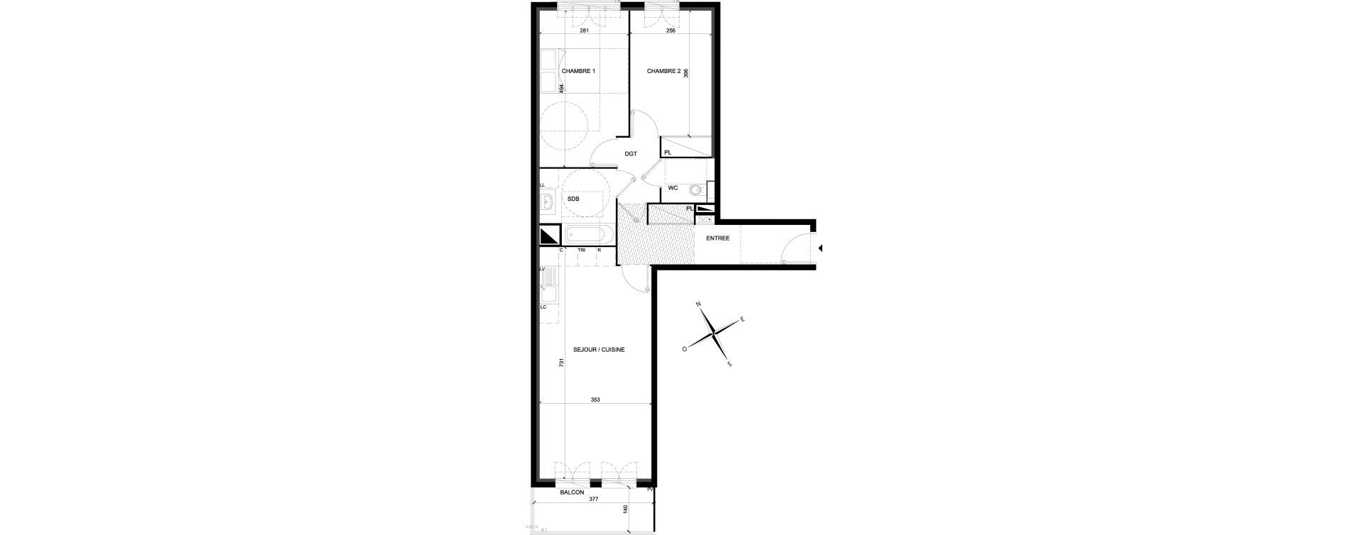 Appartement T3 de 69,15 m2 &agrave; Chelles Foch - de gaulle