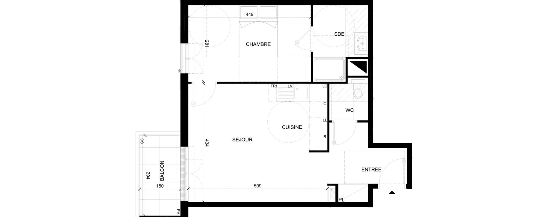 Appartement T2 de 47,72 m2 &agrave; Chelles Foch - de gaulle