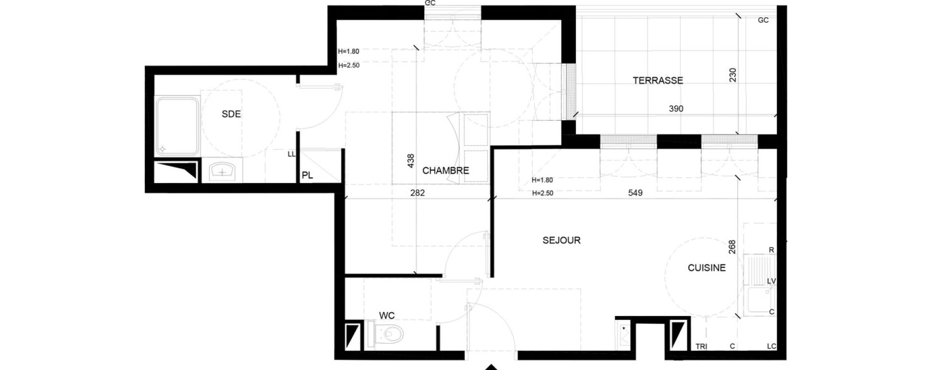 Appartement T2 de 45,01 m2 &agrave; Chelles Foch - de gaulle