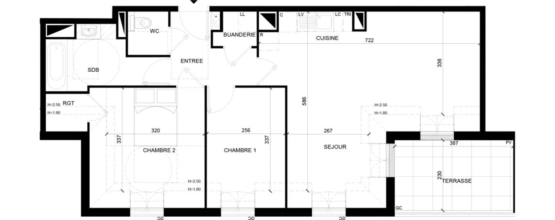 Appartement T3 de 67,68 m2 &agrave; Chelles Foch - de gaulle