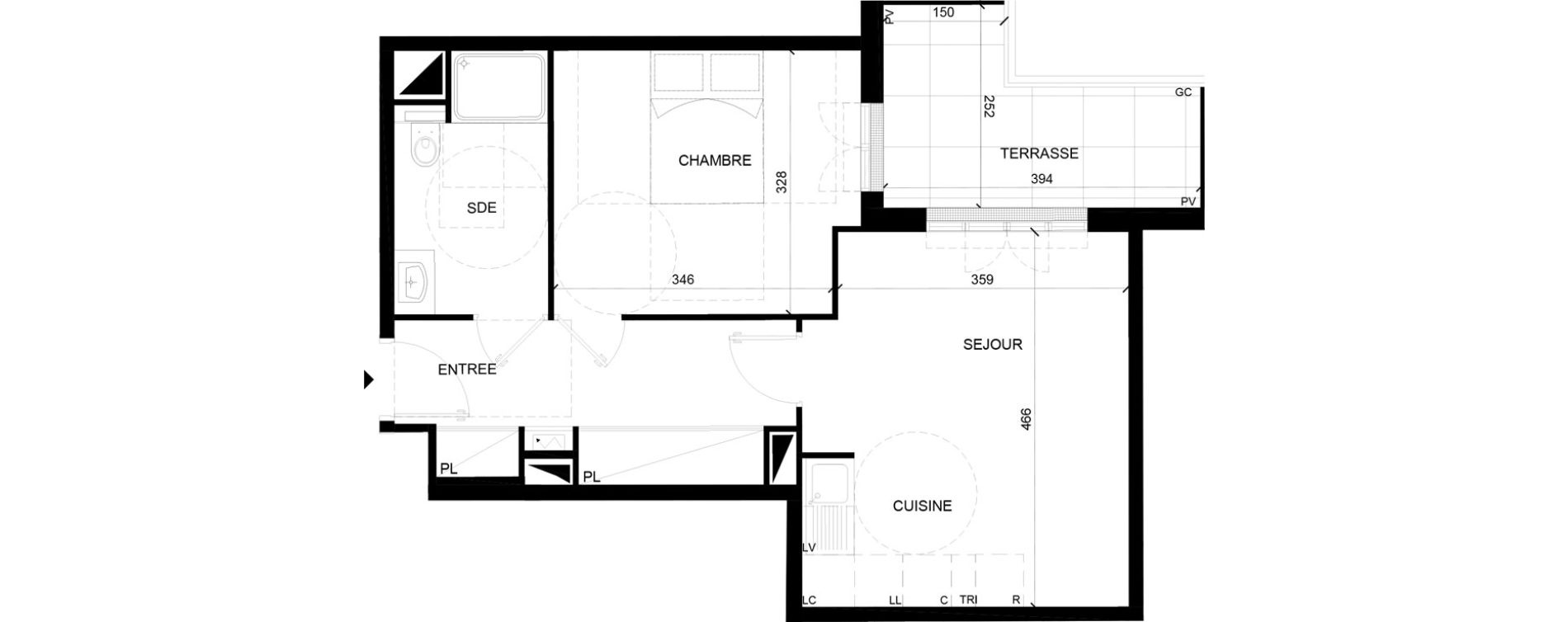 Appartement T2 de 45,00 m2 &agrave; Chelles Foch - de gaulle