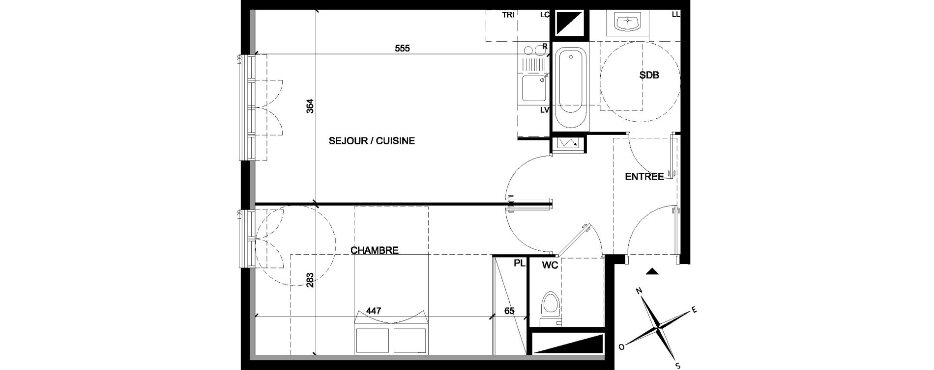 Appartement T2 de 47,30 m2 &agrave; Chelles Foch - de gaulle