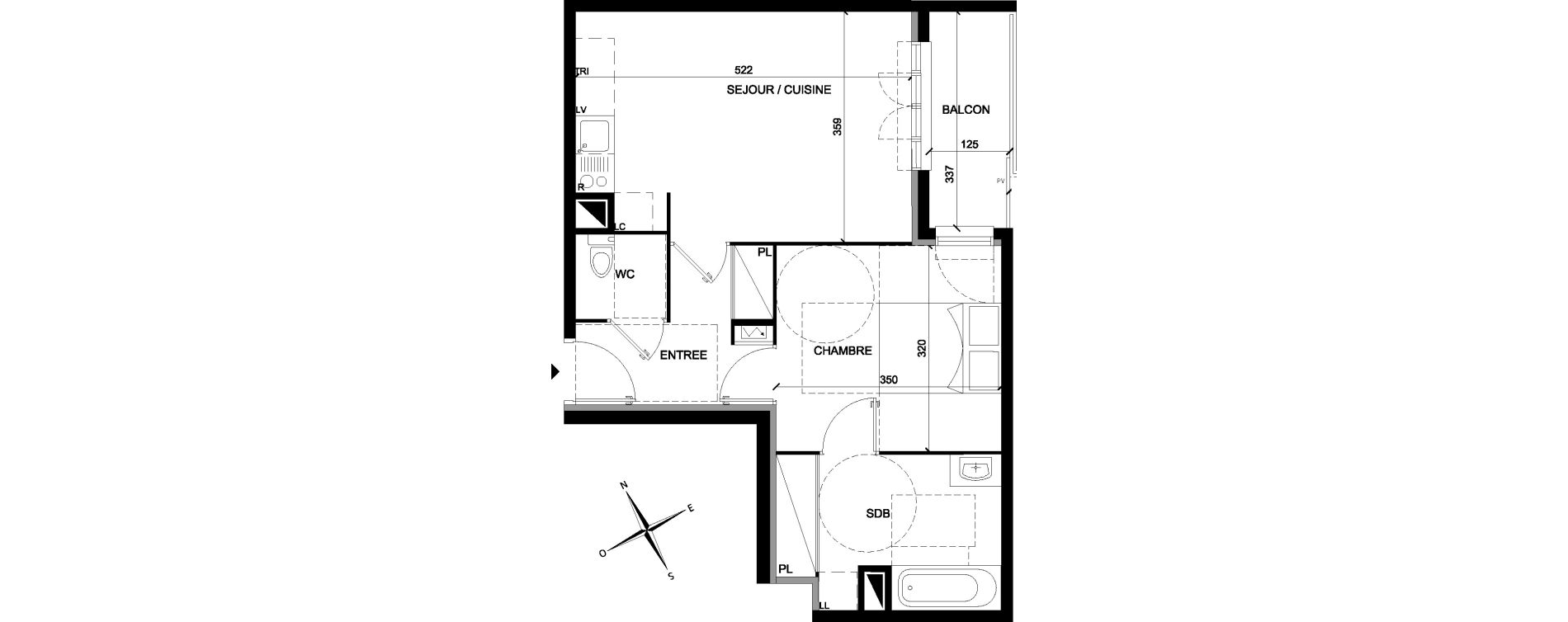 Appartement T2 de 44,59 m2 &agrave; Chelles Foch - de gaulle