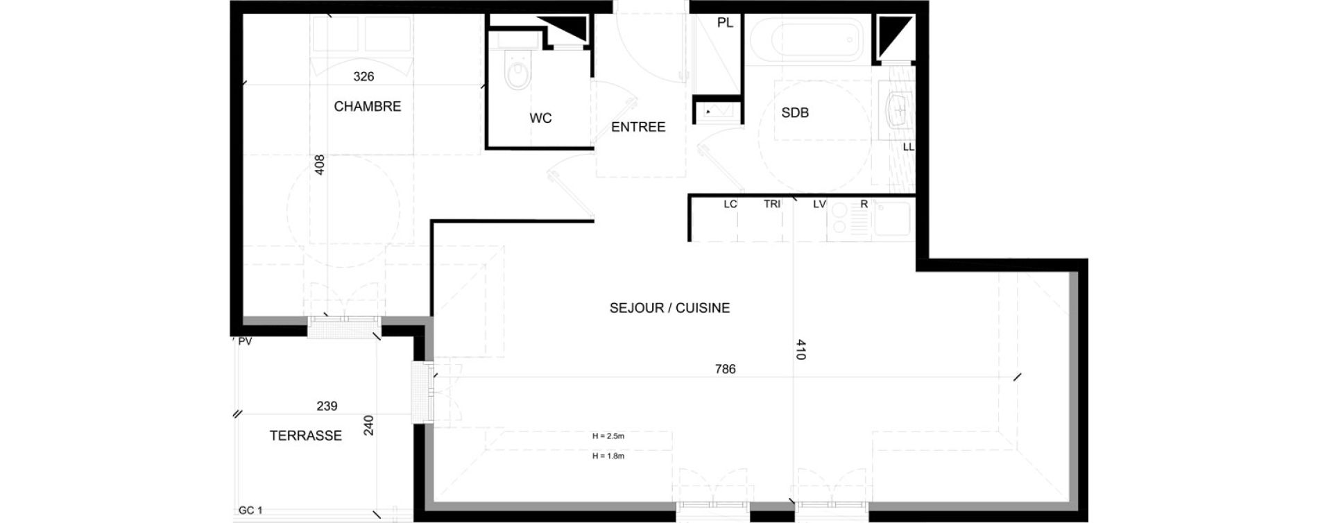 Appartement T2 de 49,44 m2 &agrave; Chelles Foch - de gaulle