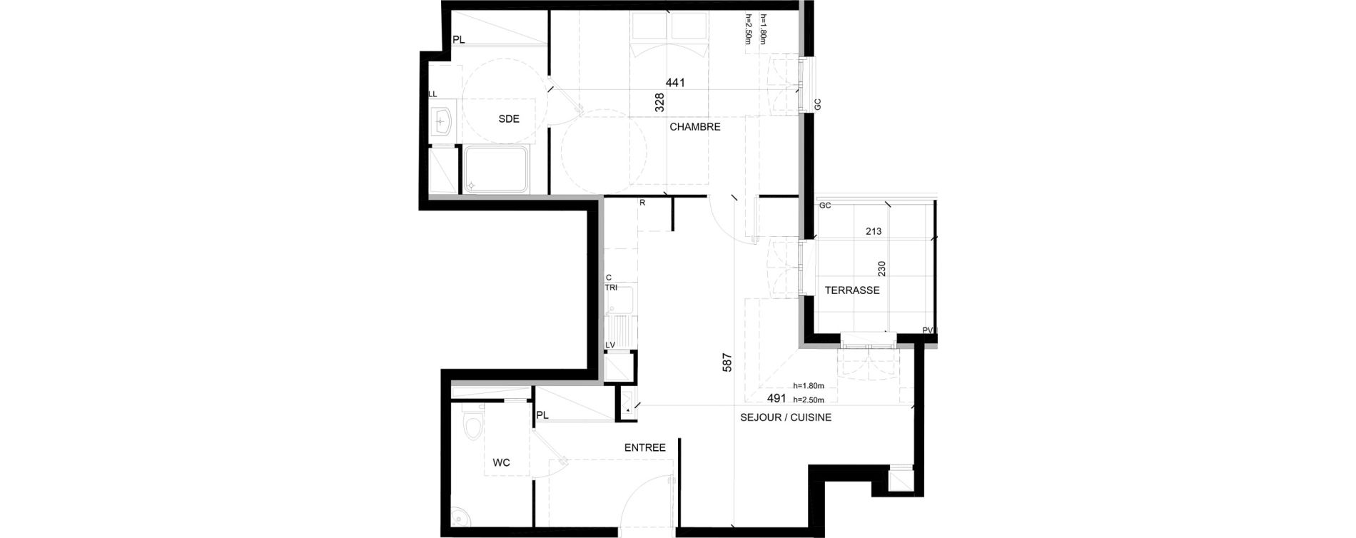 Appartement T2 de 46,95 m2 &agrave; Chelles Foch - de gaulle